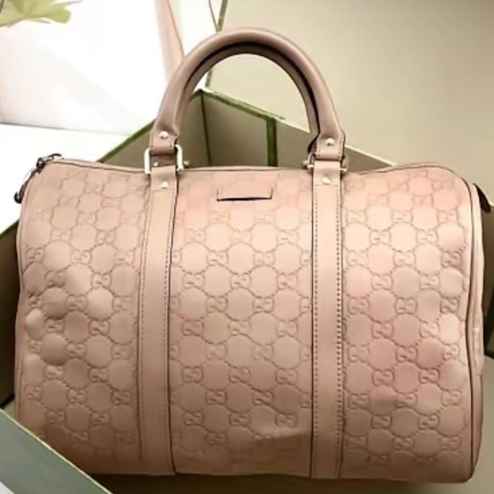 Gucci Light Pink Leather Duffle Bag